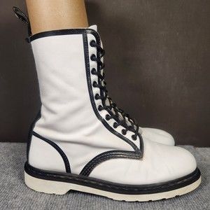 Dr Doc Martens The Original Pierre Women Sz 11 White Air Wair Retro Combat Boots